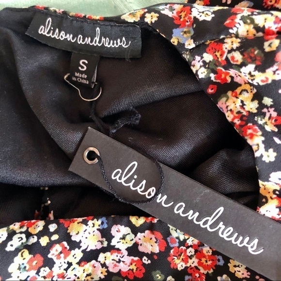 NWT Alison Andrews micro floral dress with flounce - Picture 7 of 9